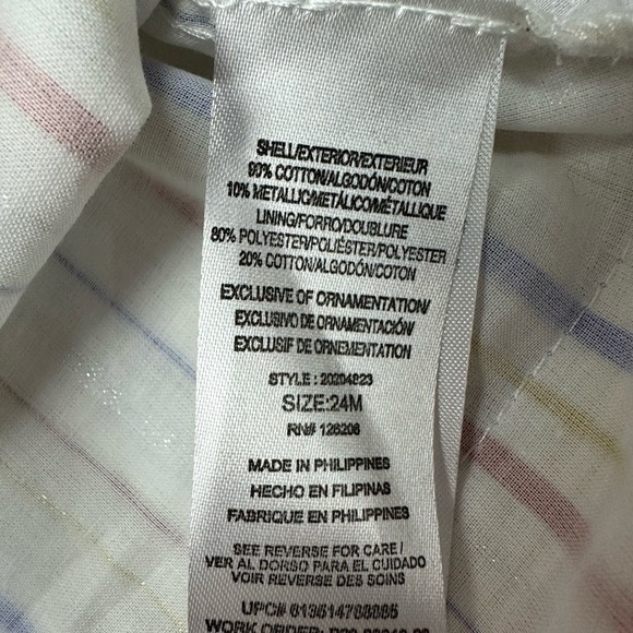 Pastourelle By Pippa & Julie White Striped Glitter Romper Size 24 months - Picture 5 of 5